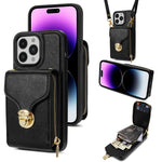 Custodia per telefono a portafoglio con scheda hardware con cerniera, For iPhone 14 Pro Max, For iPhone 14 Pro, For iPhone 14 Plus, For iPhone 14 / 13