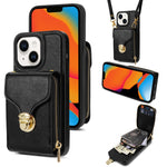 Custodia per telefono a portafoglio con scheda hardware con cerniera, For iPhone 14 Pro Max, For iPhone 14 Pro, For iPhone 14 Plus, For iPhone 14 / 13