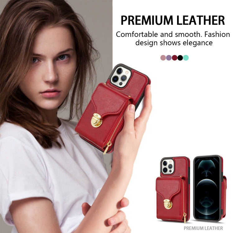 Custodia per telefono a portafoglio con scheda hardware con cerniera, For iPhone 13 Pro Max, For iPhone 13 Pro, For iPhone 12 Pro Max, For iPhone 12 / 12 Pro