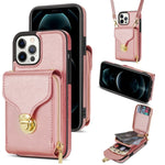 Custodia per telefono a portafoglio con scheda hardware con cerniera, For iPhone 13 Pro Max, For iPhone 13 Pro, For iPhone 12 Pro Max, For iPhone 12 / 12 Pro