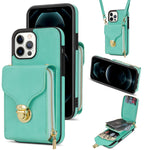 Custodia per telefono a portafoglio con scheda hardware con cerniera, For iPhone 13 Pro Max, For iPhone 13 Pro, For iPhone 12 Pro Max, For iPhone 12 / 12 Pro