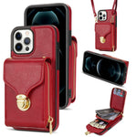 Custodia per telefono a portafoglio con scheda hardware con cerniera, For iPhone 13 Pro Max, For iPhone 13 Pro, For iPhone 12 Pro Max, For iPhone 12 / 12 Pro