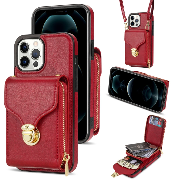 Custodia per telefono a portafoglio con scheda hardware con cerniera, For iPhone 13 Pro Max, For iPhone 13 Pro, For iPhone 12 Pro Max, For iPhone 12 / 12 Pro