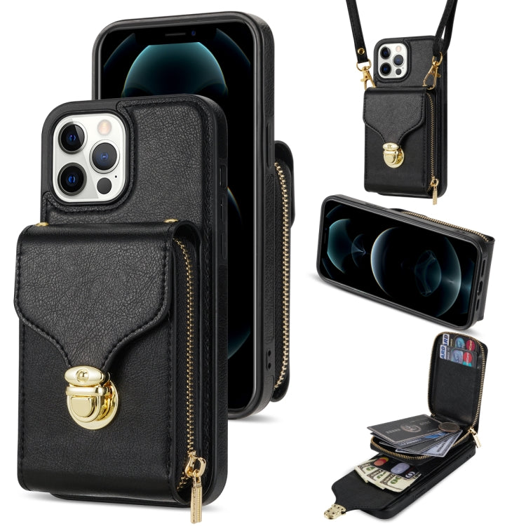 Custodia per telefono a portafoglio con scheda hardware con cerniera, For iPhone 13 Pro Max, For iPhone 13 Pro, For iPhone 12 Pro Max, For iPhone 12 / 12 Pro