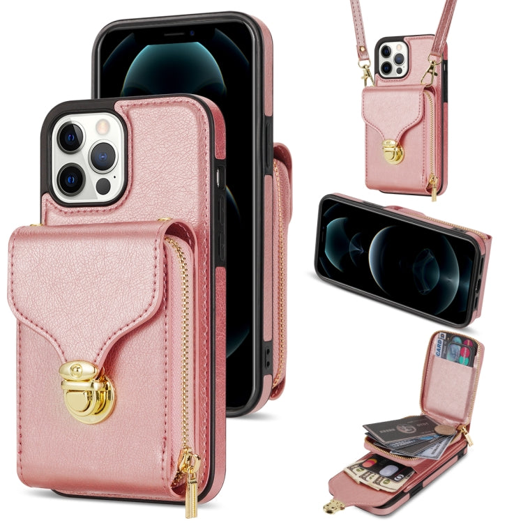 Custodia per telefono a portafoglio con scheda hardware con cerniera, For iPhone 13 Pro Max, For iPhone 13 Pro, For iPhone 12 Pro Max, For iPhone 12 / 12 Pro
