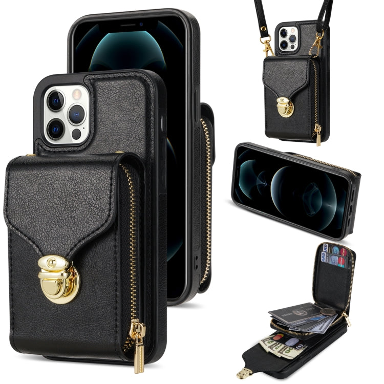 Custodia per telefono a portafoglio con scheda hardware con cerniera, For iPhone 13 Pro Max, For iPhone 13 Pro, For iPhone 12 Pro Max, For iPhone 12 / 12 Pro