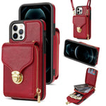 Custodia per telefono a portafoglio con scheda hardware con cerniera, For iPhone 13 Pro Max, For iPhone 13 Pro, For iPhone 12 Pro Max, For iPhone 12 / 12 Pro