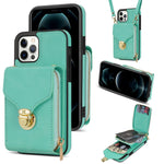 Custodia per telefono a portafoglio con scheda hardware con cerniera, For iPhone 13 Pro Max, For iPhone 13 Pro, For iPhone 12 Pro Max, For iPhone 12 / 12 Pro