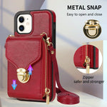 Custodia per telefono a portafoglio con scheda hardware con cerniera, For iPhone 12 mini, For iPhone XS Max, For iPhone XS / X, For iPhone XR