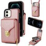 Custodia per telefono a portafoglio con scheda hardware con cerniera, For iPhone 12 mini, For iPhone XS Max, For iPhone XS / X, For iPhone XR