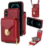 Custodia per telefono a portafoglio con scheda hardware con cerniera, For iPhone 12 mini, For iPhone XS Max, For iPhone XS / X, For iPhone XR