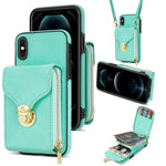 Custodia per telefono a portafoglio con scheda hardware con cerniera, For iPhone 12 mini, For iPhone XS Max, For iPhone XS / X, For iPhone XR