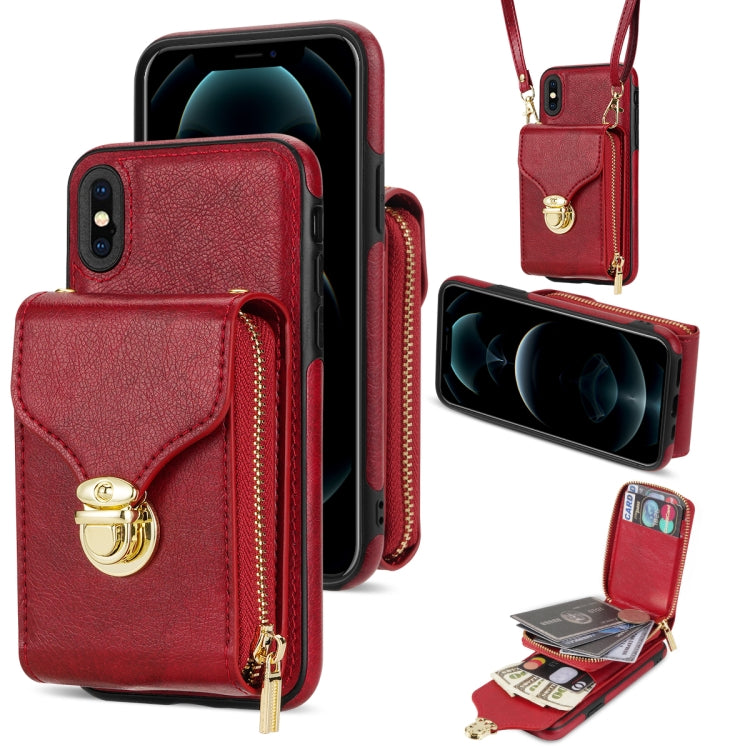 Custodia per telefono a portafoglio con scheda hardware con cerniera, For iPhone 12 mini, For iPhone XS Max, For iPhone XS / X, For iPhone XR