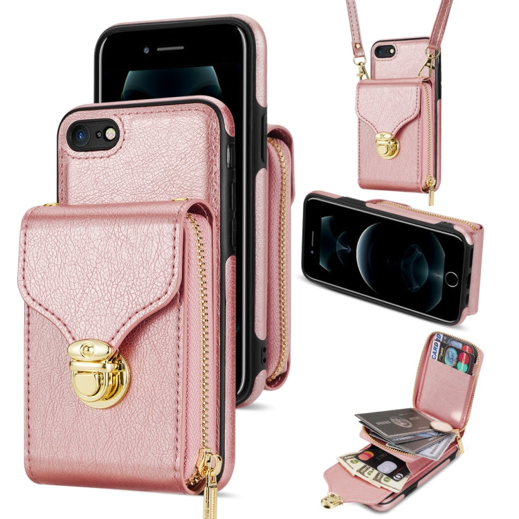 Custodia per telefono a portafoglio con scheda hardware con cerniera, For iPhone SE 2022 / SE 2020 / 8 / 7, For iPhone 8 Plus / 7 Plus, For iPhone 6s Plus / 6 Plus, For iPhone 6s / 6