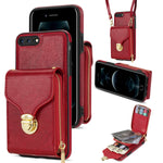 Custodia per telefono a portafoglio con scheda hardware con cerniera, For iPhone SE 2022 / SE 2020 / 8 / 7, For iPhone 8 Plus / 7 Plus, For iPhone 6s Plus / 6 Plus, For iPhone 6s / 6