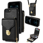 Custodia per telefono a portafoglio con scheda hardware con cerniera, For iPhone SE 2022 / SE 2020 / 8 / 7, For iPhone 8 Plus / 7 Plus, For iPhone 6s Plus / 6 Plus, For iPhone 6s / 6