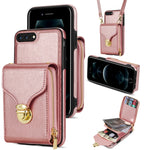 Custodia per telefono a portafoglio con scheda hardware con cerniera, For iPhone SE 2022 / SE 2020 / 8 / 7, For iPhone 8 Plus / 7 Plus, For iPhone 6s Plus / 6 Plus, For iPhone 6s / 6