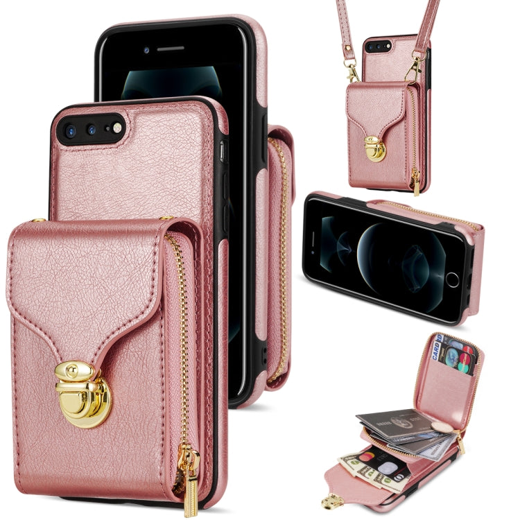 Custodia per telefono a portafoglio con scheda hardware con cerniera, For iPhone SE 2022 / SE 2020 / 8 / 7, For iPhone 8 Plus / 7 Plus, For iPhone 6s Plus / 6 Plus, For iPhone 6s / 6