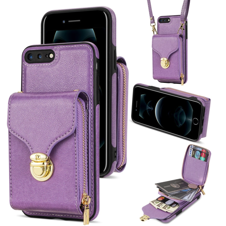 Custodia per telefono a portafoglio con scheda hardware con cerniera, For iPhone SE 2022 / SE 2020 / 8 / 7, For iPhone 8 Plus / 7 Plus, For iPhone 6s Plus / 6 Plus, For iPhone 6s / 6