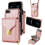 Custodia per telefono a portafoglio con scheda hardware con cerniera, For iPhone SE 2022 / SE 2020 / 8 / 7, For iPhone 8 Plus / 7 Plus, For iPhone 6s Plus / 6 Plus, For iPhone 6s / 6