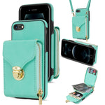 Custodia per telefono a portafoglio con scheda hardware con cerniera, For iPhone SE 2022 / SE 2020 / 8 / 7, For iPhone 8 Plus / 7 Plus, For iPhone 6s Plus / 6 Plus, For iPhone 6s / 6