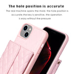 Custodia per telefono in pelle rombica a portafoglio orizzontale, For iPhone 14, For iPhone 14 Plus, For iPhone 14 Pro, For iPhone 14 Pro Max