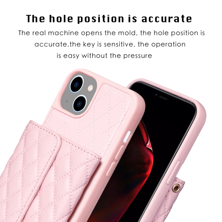 Custodia per telefono in pelle rombica a portafoglio orizzontale, For iPhone 14, For iPhone 14 Plus, For iPhone 14 Pro, For iPhone 14 Pro Max