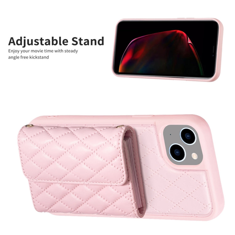 Custodia per telefono in pelle rombica a portafoglio orizzontale, For iPhone 14, For iPhone 14 Plus, For iPhone 14 Pro, For iPhone 14 Pro Max