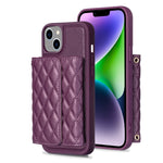 Custodia per telefono in pelle rombica a portafoglio orizzontale, For iPhone 14, For iPhone 14 Plus, For iPhone 14 Pro, For iPhone 14 Pro Max