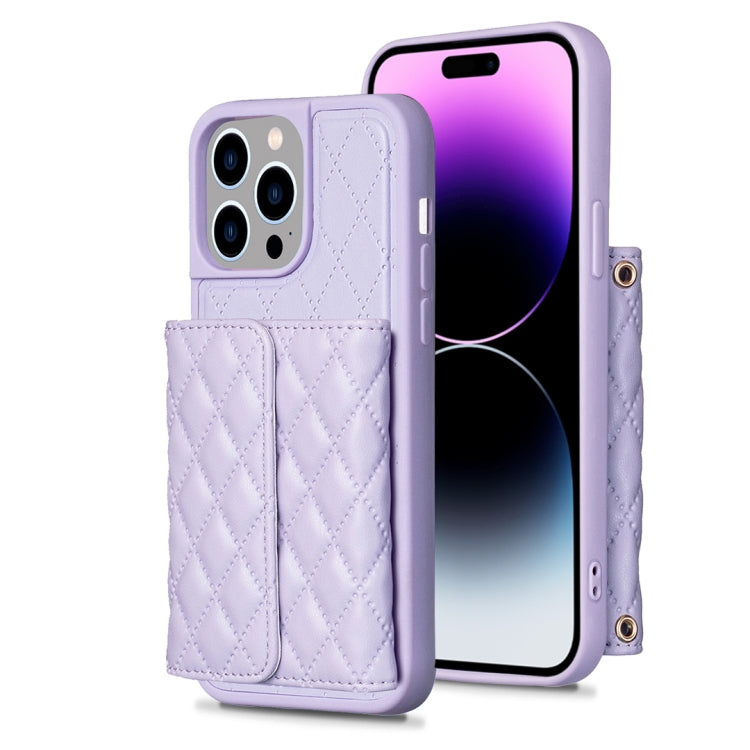 Custodia per telefono in pelle rombica a portafoglio orizzontale, For iPhone 14, For iPhone 14 Plus, For iPhone 14 Pro, For iPhone 14 Pro Max