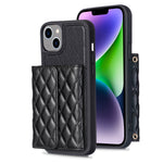 Custodia per telefono in pelle rombica a portafoglio orizzontale, For iPhone 13, For iPhone 13 Pro, For iPhone 13 Pro Max, For iPhone 12 / 12 Pro