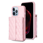 Custodia per telefono in pelle rombica a portafoglio orizzontale, For iPhone 13, For iPhone 13 Pro, For iPhone 13 Pro Max, For iPhone 12 / 12 Pro