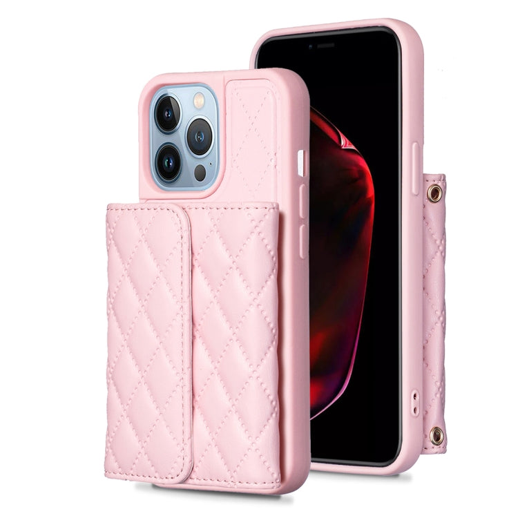 Custodia per telefono in pelle rombica a portafoglio orizzontale, For iPhone 13, For iPhone 13 Pro, For iPhone 13 Pro Max, For iPhone 12 / 12 Pro