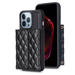 Custodia per telefono in pelle rombica a portafoglio orizzontale, For iPhone 13, For iPhone 13 Pro, For iPhone 13 Pro Max, For iPhone 12 / 12 Pro