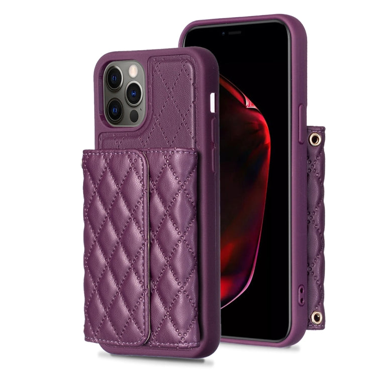 Custodia per telefono in pelle rombica a portafoglio orizzontale, For iPhone 13, For iPhone 13 Pro, For iPhone 13 Pro Max, For iPhone 12 / 12 Pro