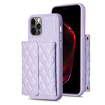 Custodia per telefono in pelle rombica a portafoglio orizzontale, For iPhone 13, For iPhone 13 Pro, For iPhone 13 Pro Max, For iPhone 12 / 12 Pro