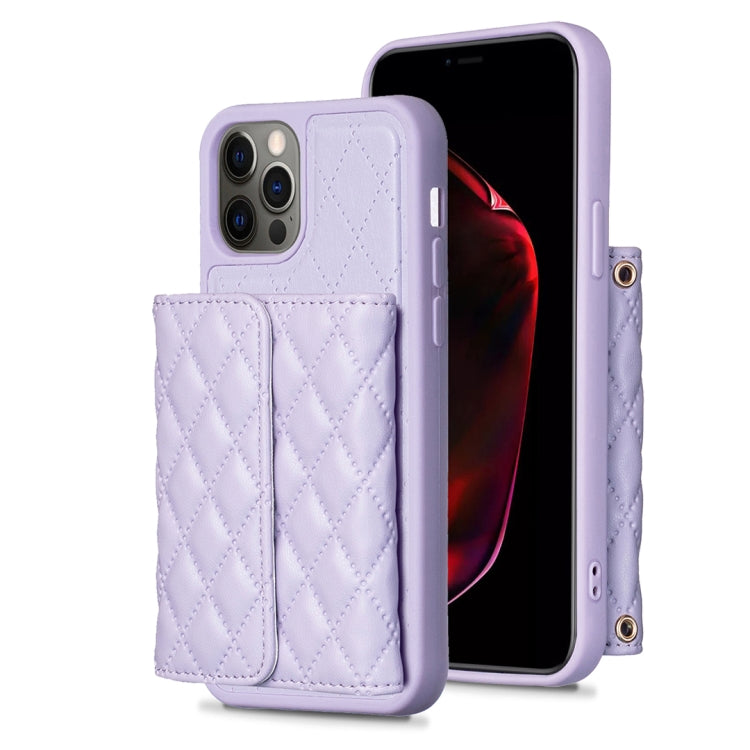 Custodia per telefono in pelle rombica a portafoglio orizzontale, For iPhone 13, For iPhone 13 Pro, For iPhone 13 Pro Max, For iPhone 12 / 12 Pro
