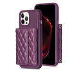 Custodia per telefono in pelle rombica a portafoglio orizzontale, For iPhone 12 Pro Max, For iPhone 11, For iPhone 11 Pro, For iPhone 11 Pro Max