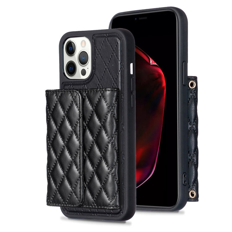 Custodia per telefono in pelle rombica a portafoglio orizzontale, For iPhone 12 Pro Max, For iPhone 11, For iPhone 11 Pro, For iPhone 11 Pro Max