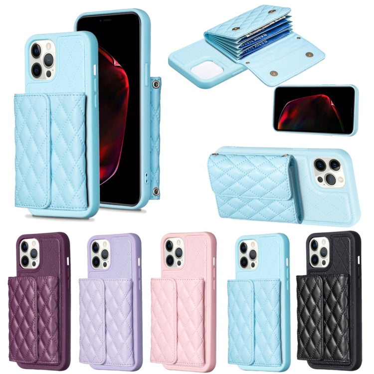 Custodia per telefono in pelle rombica a portafoglio orizzontale, For iPhone 12 Pro Max, For iPhone 11, For iPhone 11 Pro, For iPhone 11 Pro Max