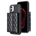 Custodia per telefono in pelle rombica a portafoglio orizzontale, For iPhone 12 Pro Max, For iPhone 11, For iPhone 11 Pro, For iPhone 11 Pro Max