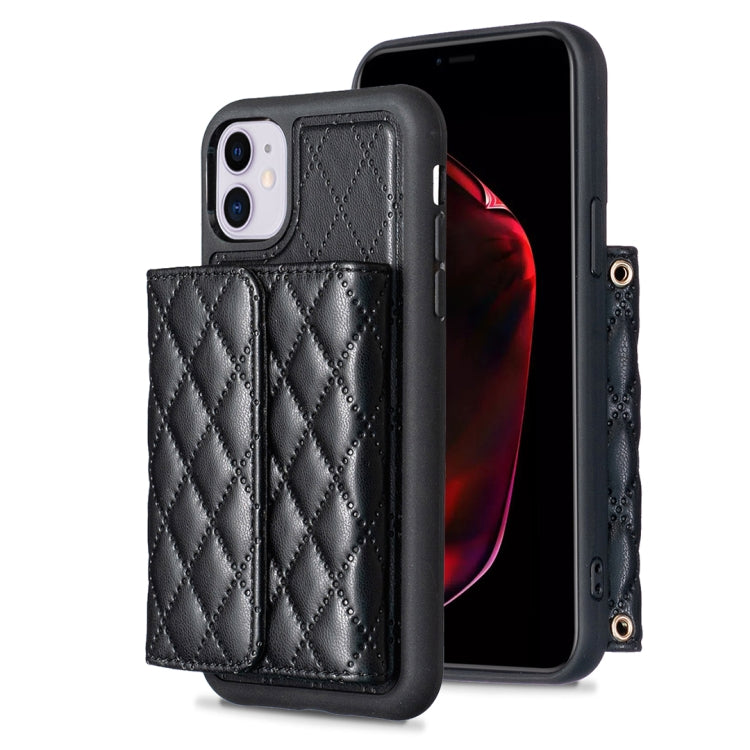 Custodia per telefono in pelle rombica a portafoglio orizzontale, For iPhone 12 Pro Max, For iPhone 11, For iPhone 11 Pro, For iPhone 11 Pro Max