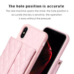 Custodia per telefono in pelle rombica a portafoglio orizzontale, For iPhone X / XS, For iPhone XR, For iPhone XS Max, For iPhone SE 2022 / SE 2020 / 7 / 8