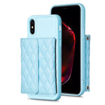 Custodia per telefono in pelle rombica a portafoglio orizzontale, For iPhone X / XS, For iPhone XR, For iPhone XS Max, For iPhone SE 2022 / SE 2020 / 7 / 8