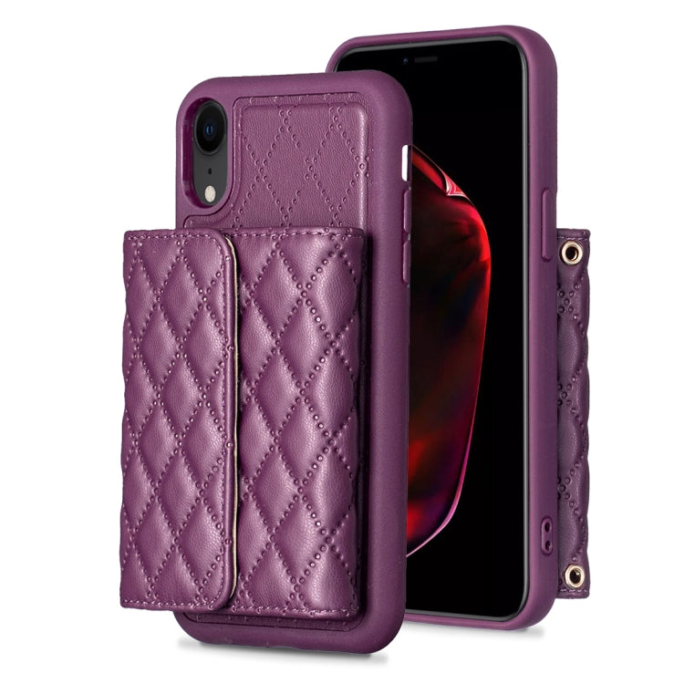 Custodia per telefono in pelle rombica a portafoglio orizzontale, For iPhone X / XS, For iPhone XR, For iPhone XS Max, For iPhone SE 2022 / SE 2020 / 7 / 8