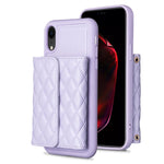 Custodia per telefono in pelle rombica a portafoglio orizzontale, For iPhone X / XS, For iPhone XR, For iPhone XS Max, For iPhone SE 2022 / SE 2020 / 7 / 8