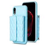Custodia per telefono in pelle rombica a portafoglio orizzontale, For iPhone X / XS, For iPhone XR, For iPhone XS Max, For iPhone SE 2022 / SE 2020 / 7 / 8