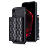 Custodia per telefono in pelle rombica a portafoglio orizzontale, For iPhone X / XS, For iPhone XR, For iPhone XS Max, For iPhone SE 2022 / SE 2020 / 7 / 8