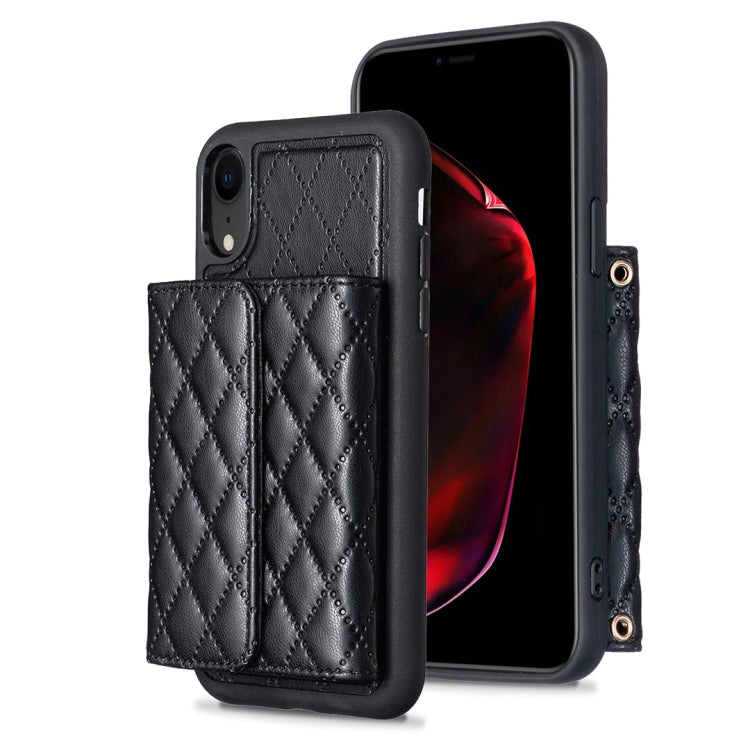 Custodia per telefono in pelle rombica a portafoglio orizzontale, For iPhone X / XS, For iPhone XR, For iPhone XS Max, For iPhone SE 2022 / SE 2020 / 7 / 8
