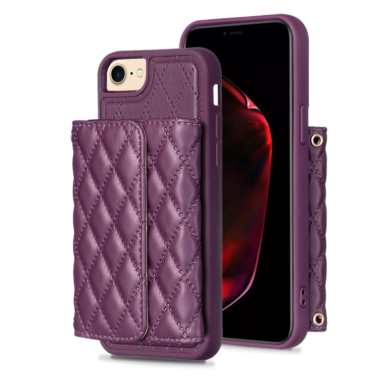 Custodia per telefono in pelle rombica a portafoglio orizzontale, For iPhone X / XS, For iPhone XR, For iPhone XS Max, For iPhone SE 2022 / SE 2020 / 7 / 8